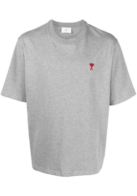 T-shirt con ricamo in grigio - AMI  unisex AMI PARIS | BFUTS005726055